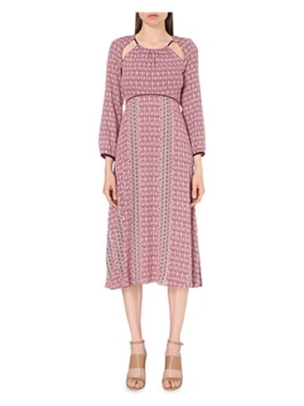 MAJE Robyn Cutout-detail Crepe Dress In Imprime